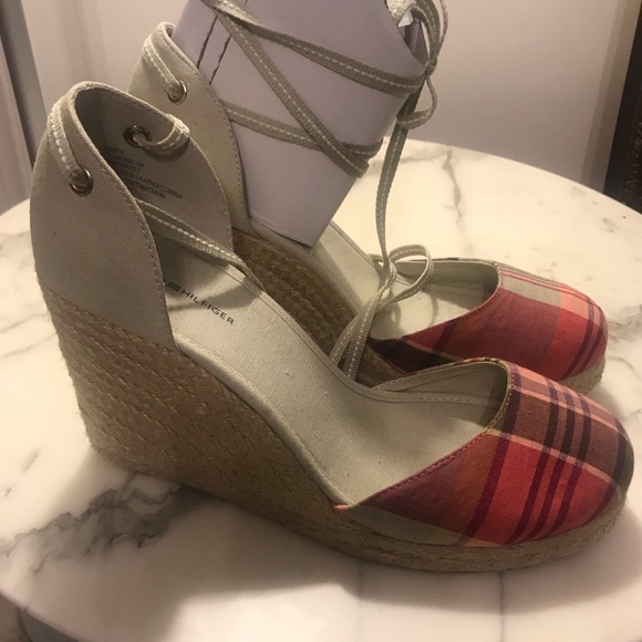 Tommy Hilfiger Shoes - Tommy Hilfiger Plaid Wedge Espedrilles